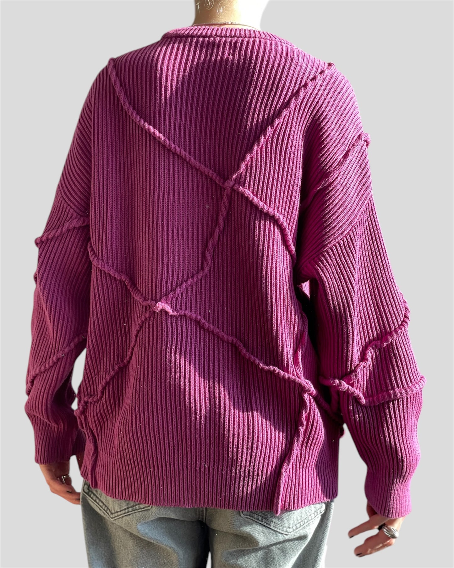 BERRY WRINKLE KNIT SWEATER