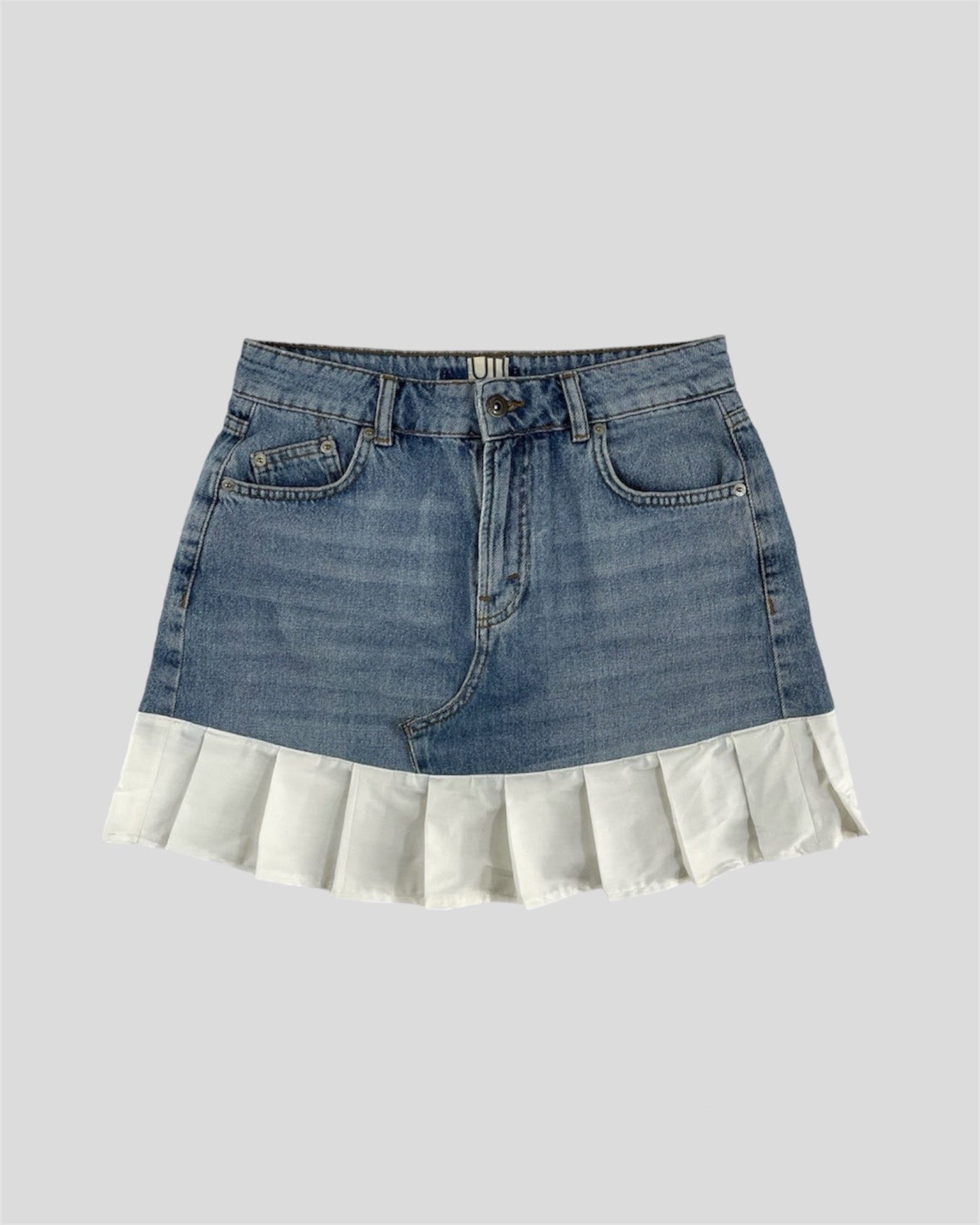 Pleated Skirt White Ruffle Denim Skirt Denim Skirt Plus Size Flowy