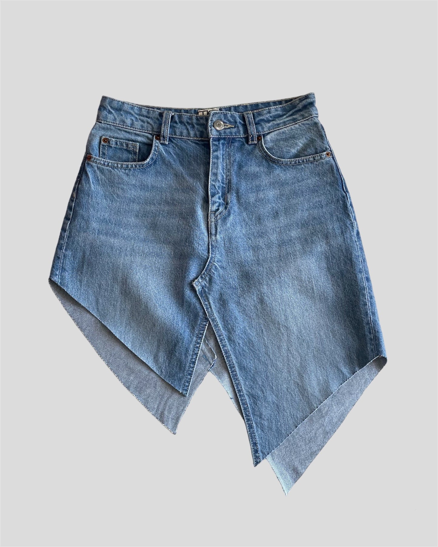 ASYMMETRICAL DENIM SKIRTS