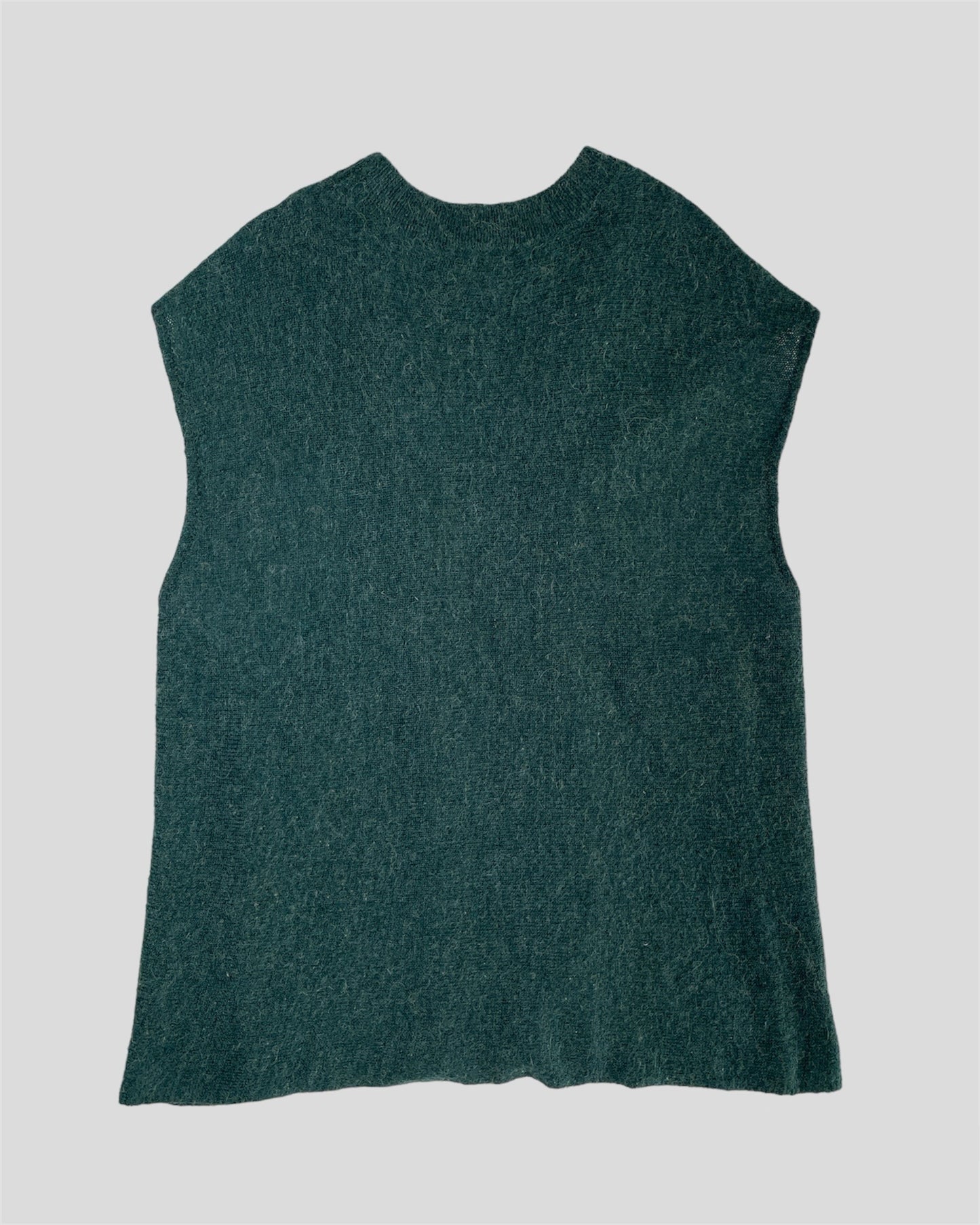 MOHAIR KNIT ZIP-UP VEST