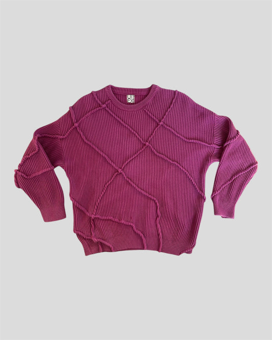 BERRY WRINKLE KNIT SWEATER
