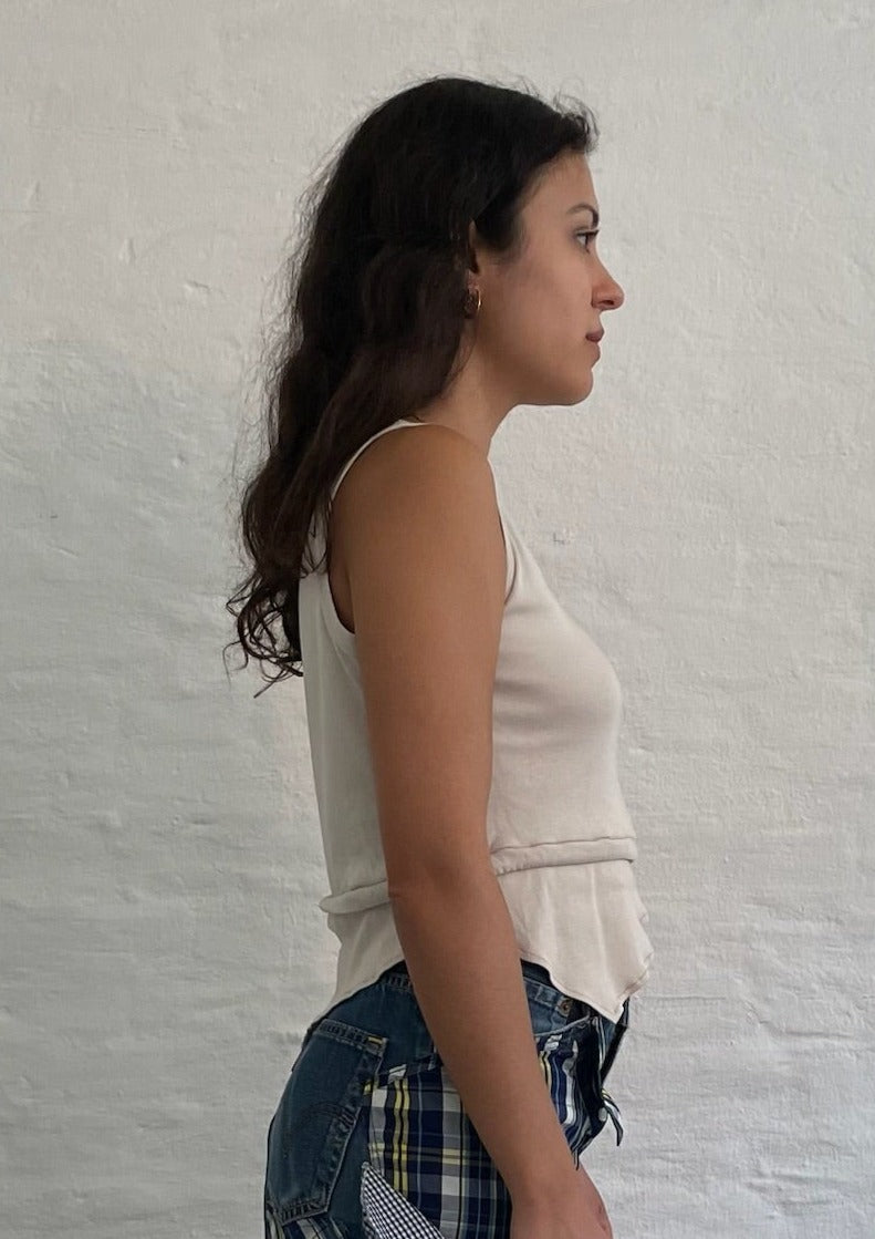 ASYMMETRICAL WAIST-STRAPPED TOP